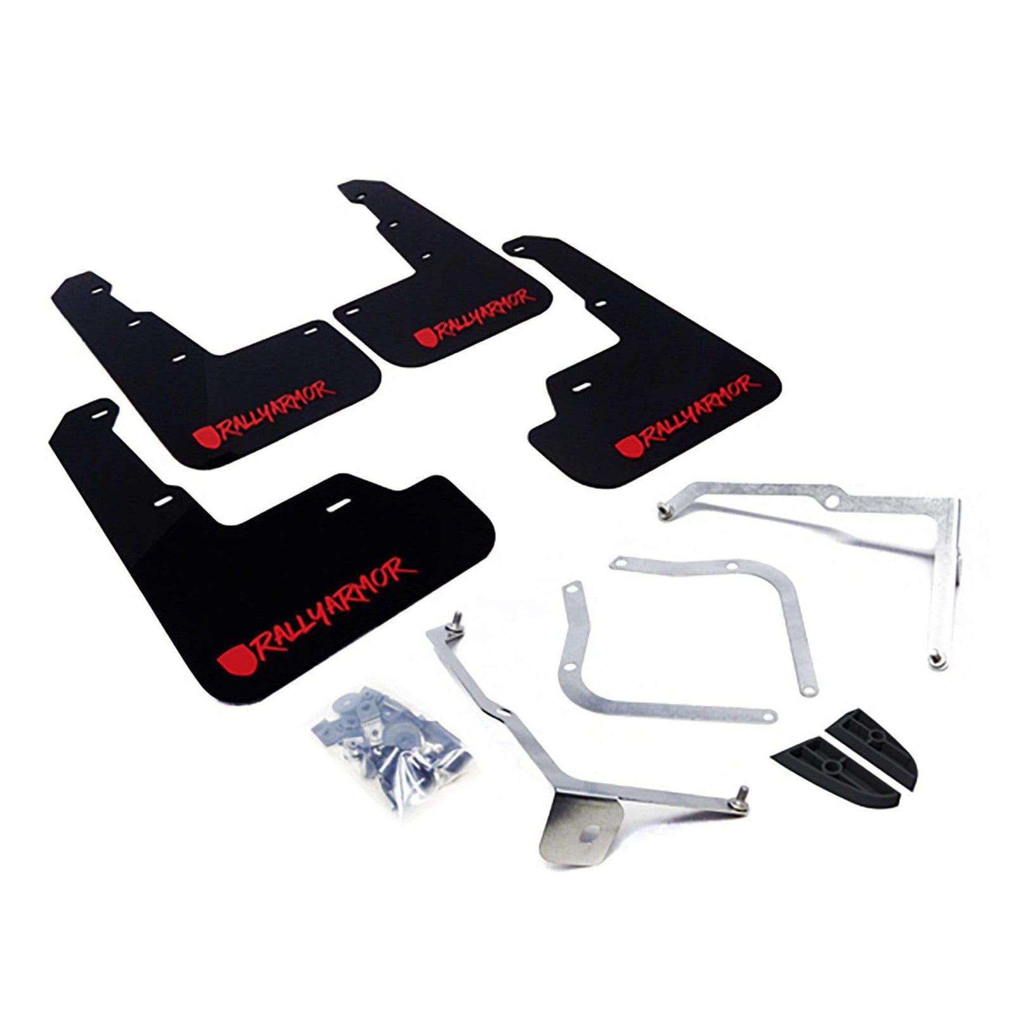 Rally Armor Black Mud Flap Red Logo (Altered Font) Subaru WRX / STI Sedan 2015-2021