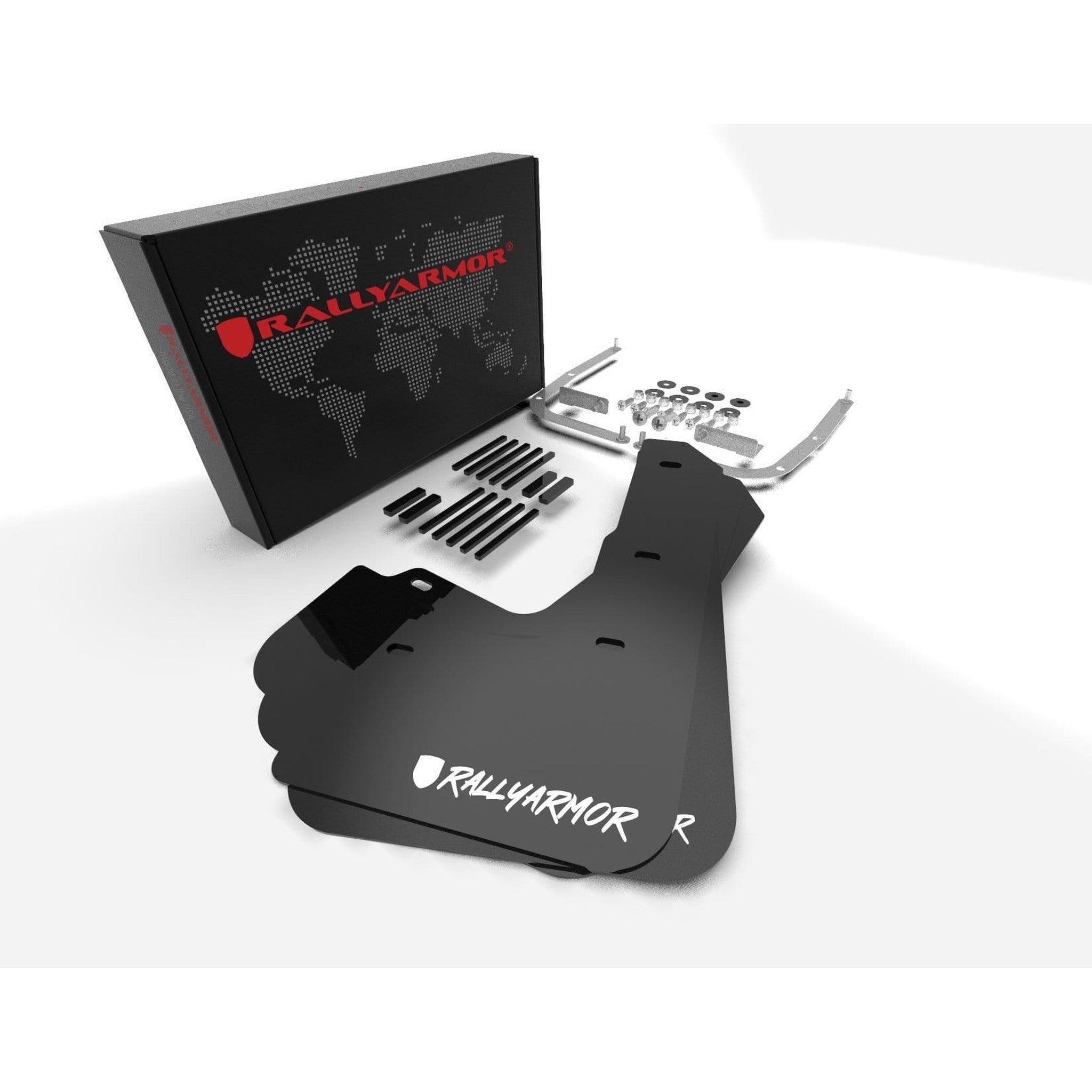 Rally Armor Black Mud Flap White Logo (Altered Font) Subaru WRX / STI Sedan 2015-2021