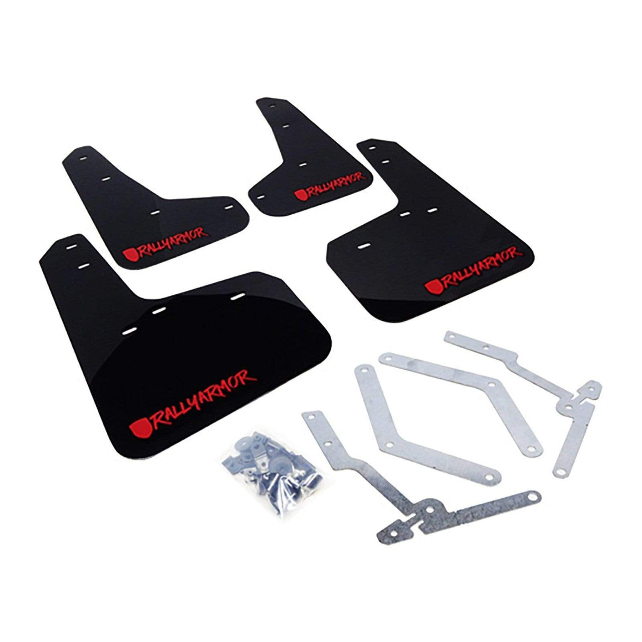 Rally Armor Black Mud Flap w/ Red Logo (Altered Font) Ford Focus ST 2013-2018 / Focus RS 2016-2018