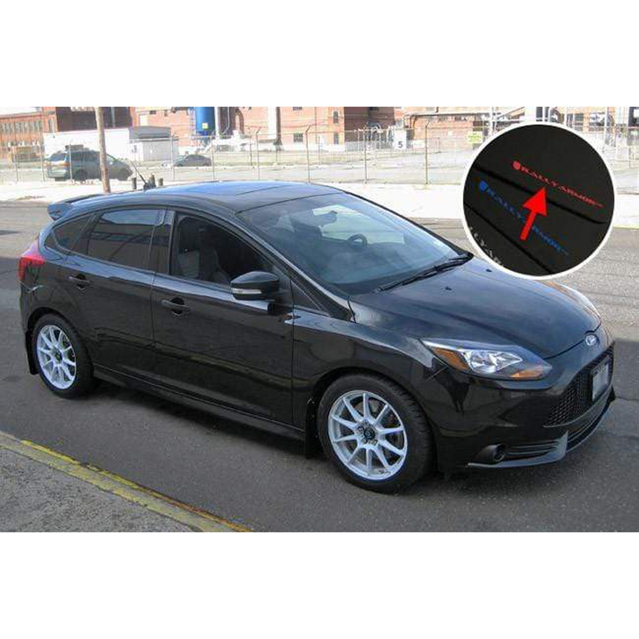 Rally Armor Black Mud Flap w/ Red Logo Ford Focus ST 2013-2018 / Focus RS 2016-2018