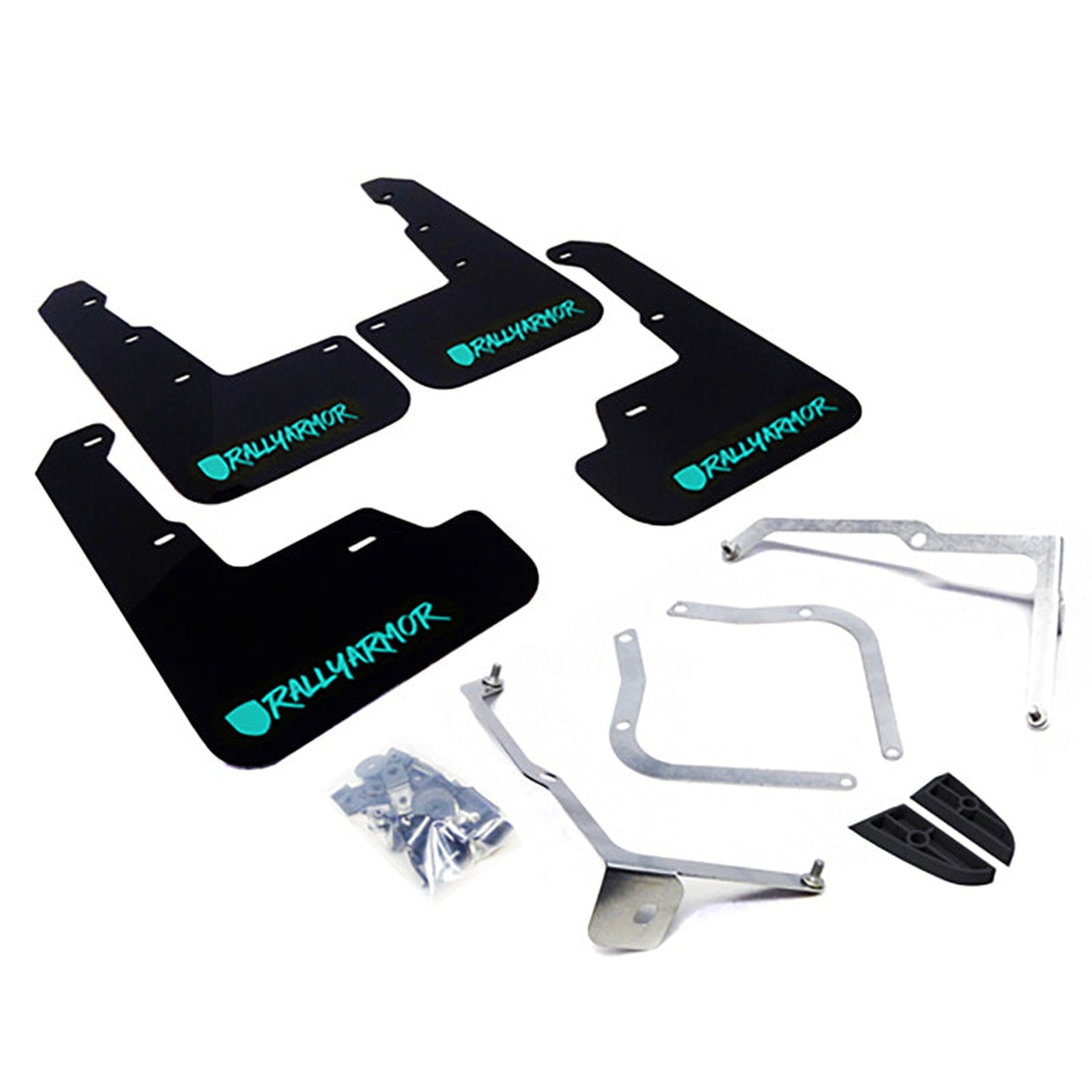 Rally Armor Black Mud Flap w/ Teal Altered Font Logo WRX / STI 2015-2021 | MF32-UR-BLK/TL-X