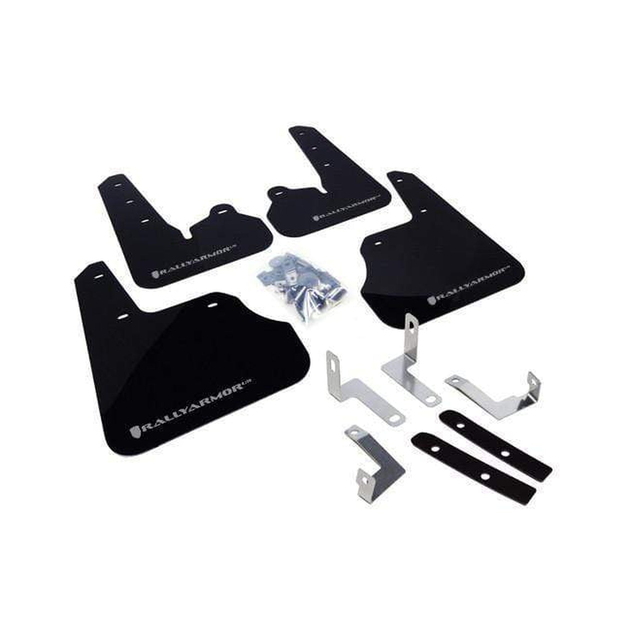 Rally Armor Black Mud Flaps w/ White Logo 2012-2016 Subaru Impreza Hatch and Sedan | MF22-UR-BLK/WH