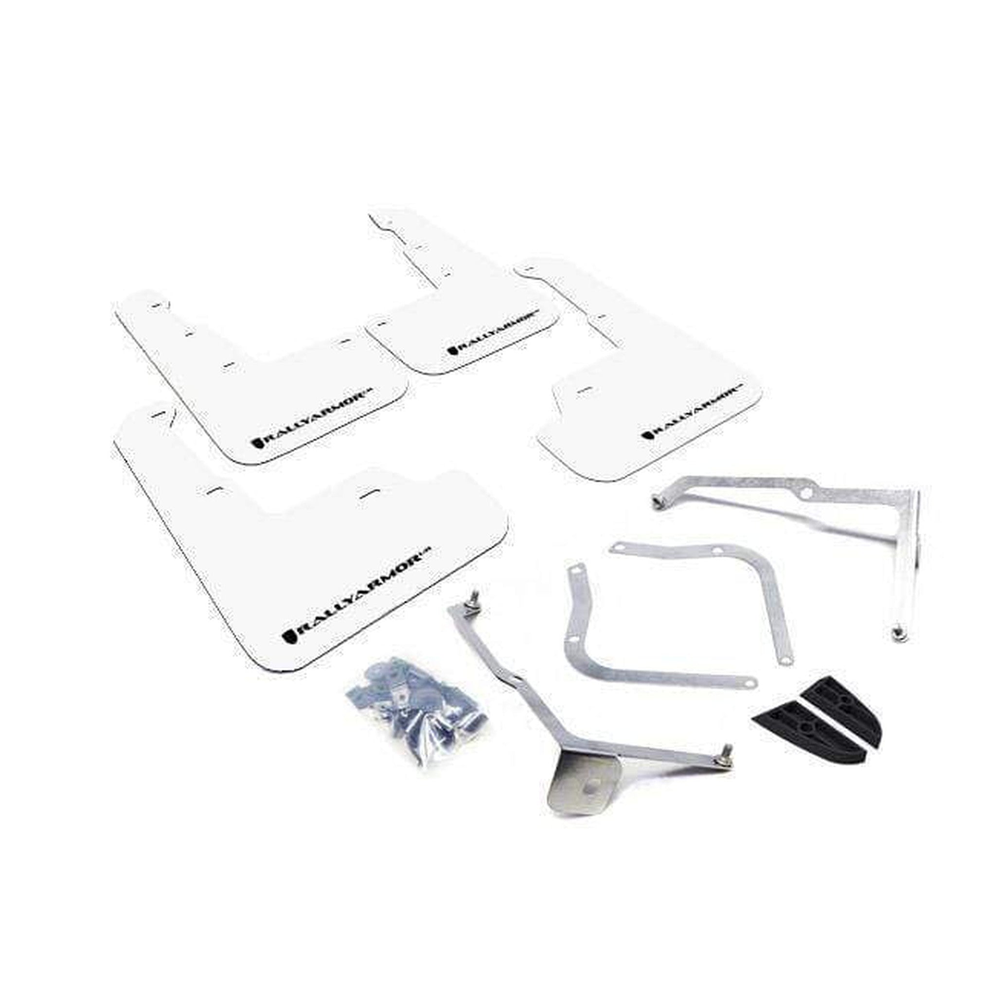 Rally Armor Mud Flap White w/ Red Logo Subaru WRX / STI Sedan 2015-2021