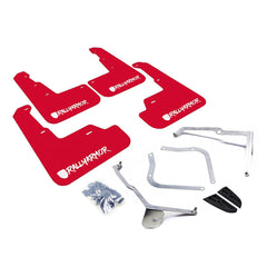 Rally Armor RED Mud Flap White Logo (Altered Font) Subaru WRX / STI Sedan 2015-2021