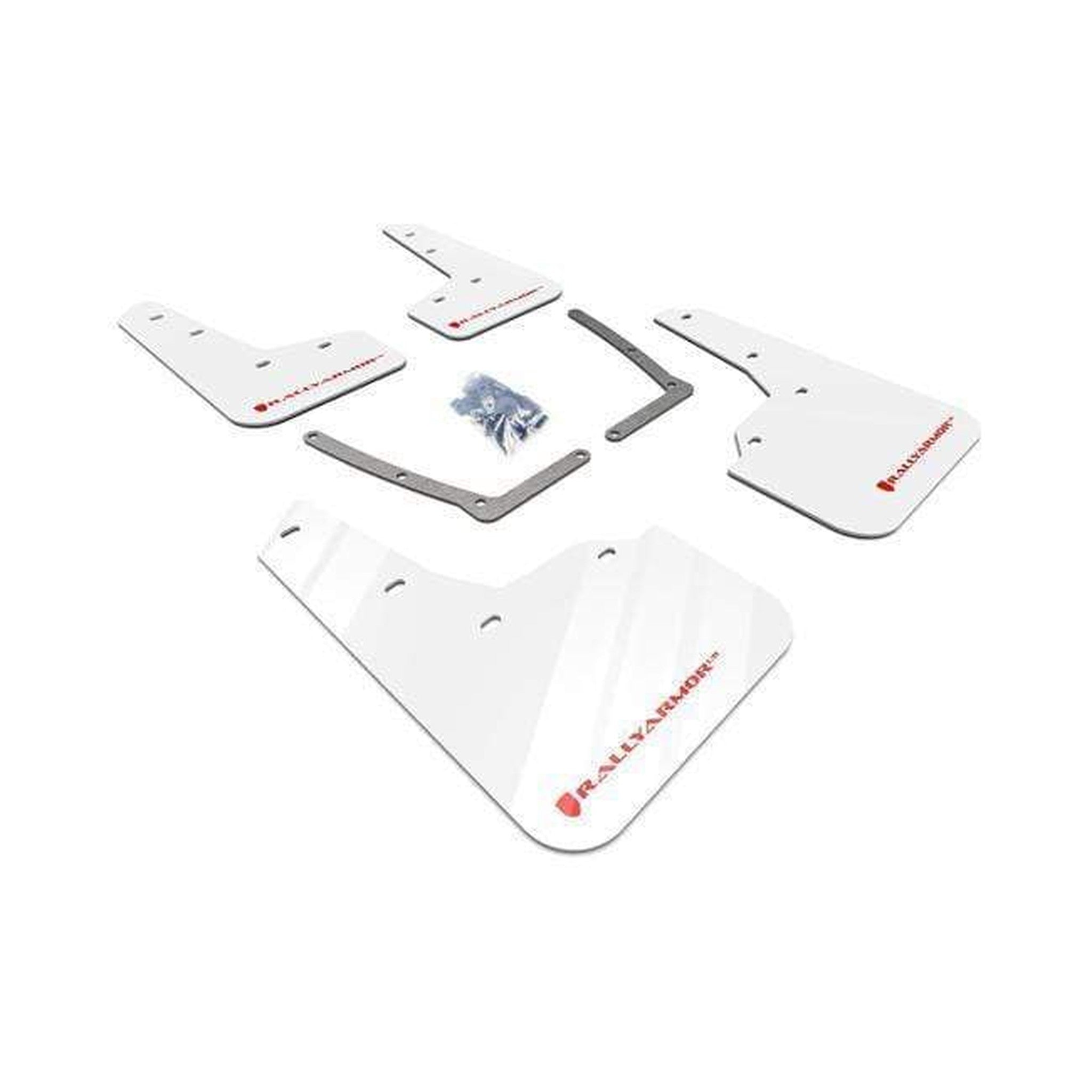 Rally Armor UR White Mud Flap w/ Red Logo Honda Civic Si 2016-2020