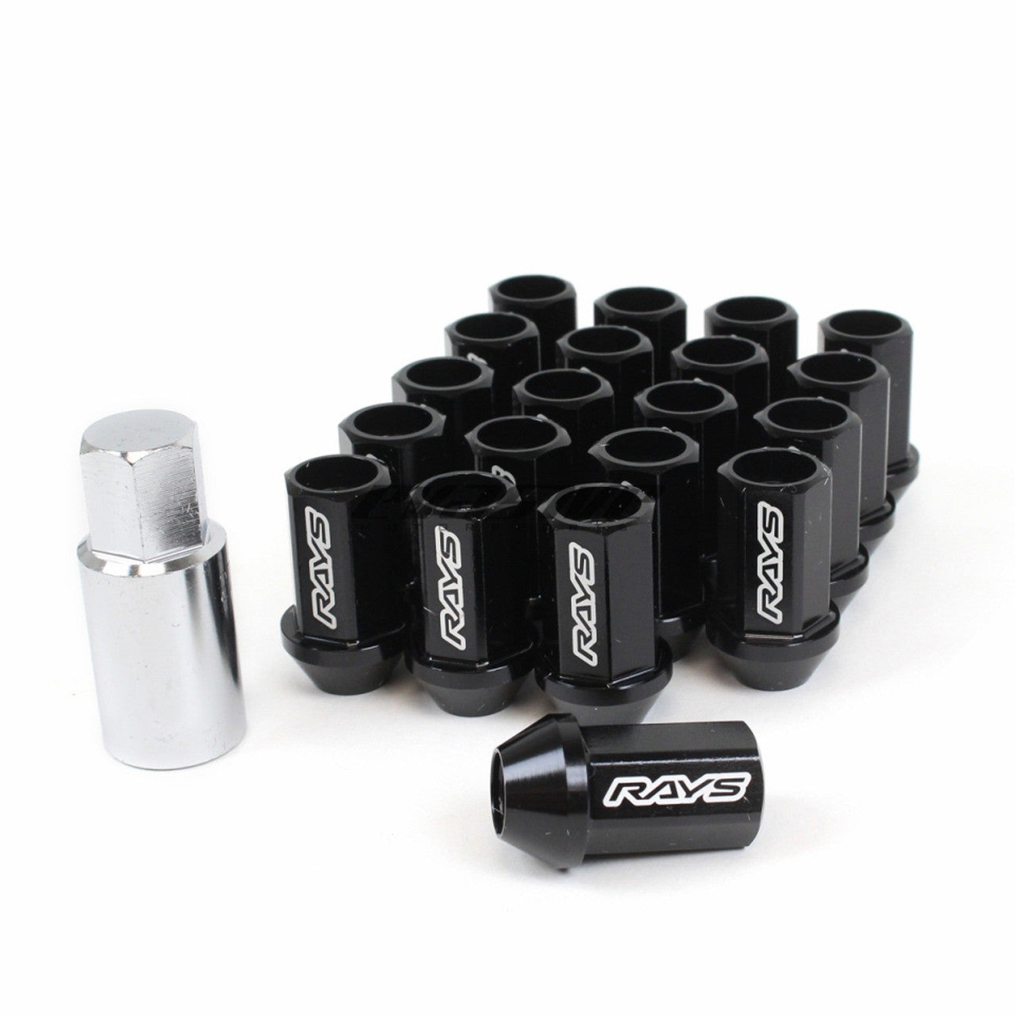 Rays Dura-Nut L42 Straight Type 12x1.50 Lug Nut Set 16 Lug 4 Lock Set - Black - WDURA4212150B