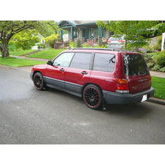 RokBlokz Short Rally Mud Flaps Deep Blue w/ Black Logo Subaru Forester 1998-2002