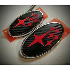 Sticker Fab 3D Carbon Fiber Emblem Overlays WRX / STI Hatch 2008-2014