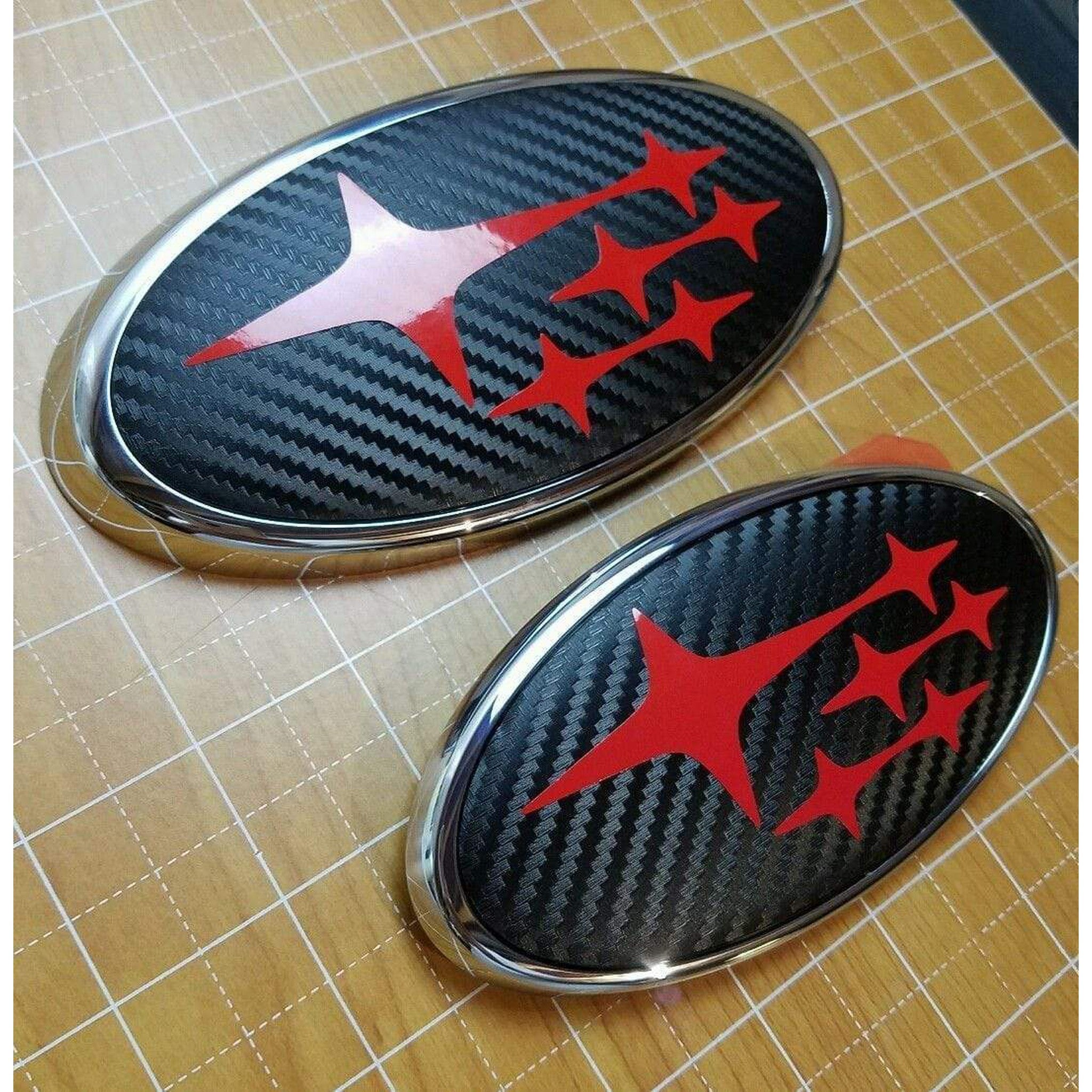 Sticker Fab 3D Carbon Fiber Emblem Overlays WRX / STI Hatch 2008-2014