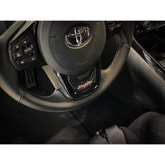 Sticker Fab Real Carbon "Supra" Steering Wheel Trim Overlay (Lower) - 2020+ Supra