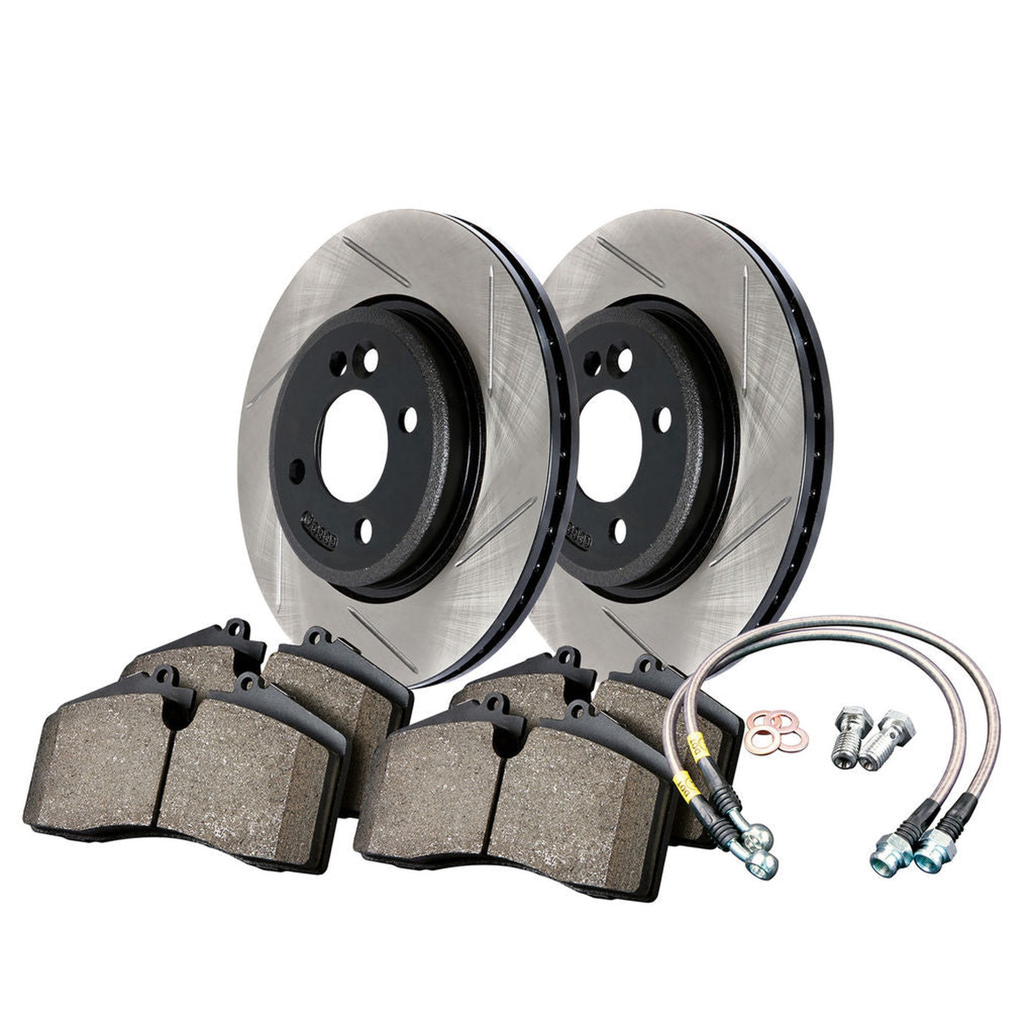 StopTech Sport Axle Pack Slotted Front Brake Kit Subaru STI 2008-2014 | 977.47009F