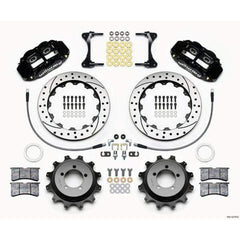 Wilwood FNSL4R Black Rear Slotted & Drilled Big Brake Kit 2002-2005 Subaru WRX
