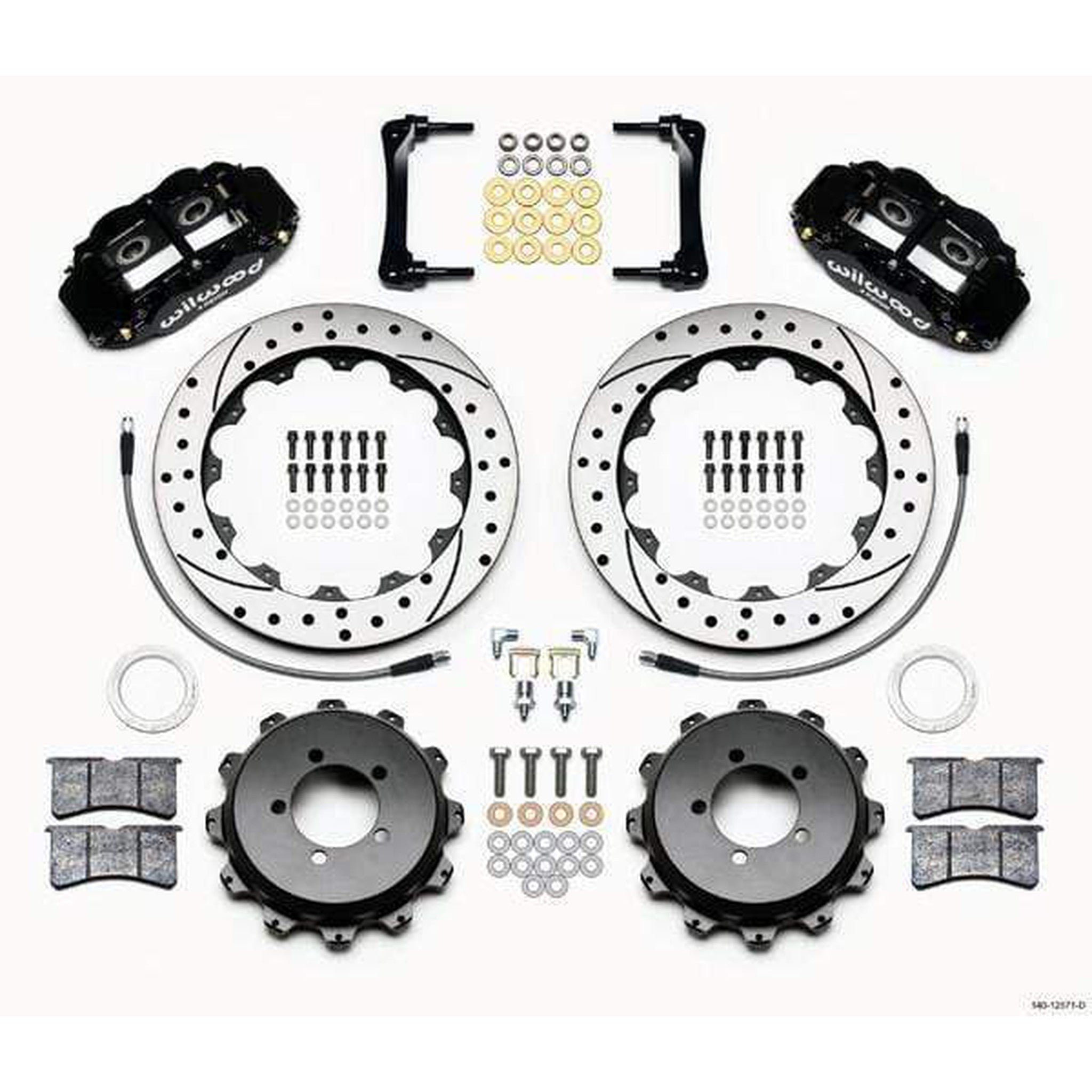 Wilwood FNSL4R Rear Black Slotted & Drilled Big Brake Kit Scion FR-S 2013-2016 / Subaru BRZ 2013-2020