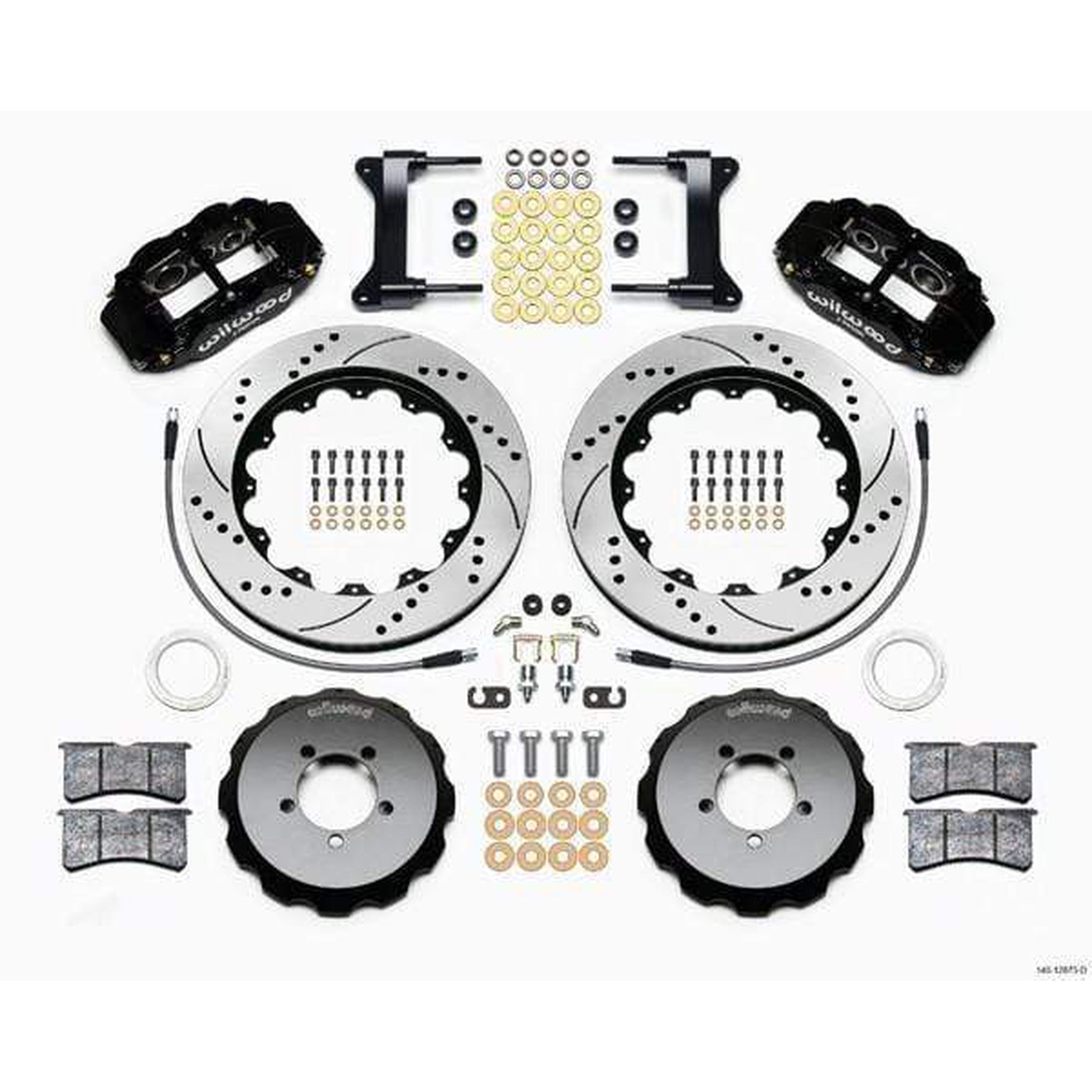 Wilwood FNSL6R Black Front Slotted & Drilled Big Brake Kit Subaru WRX 2002-2014 / STI 2004 w/ 18-in Wheels