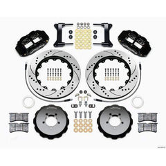 Wilwood FNSL6R Black Front Slotted & Drilled Big Brake Kit Subaru WRX 2002-2014 / STI 2004 w/ 18-in Wheels