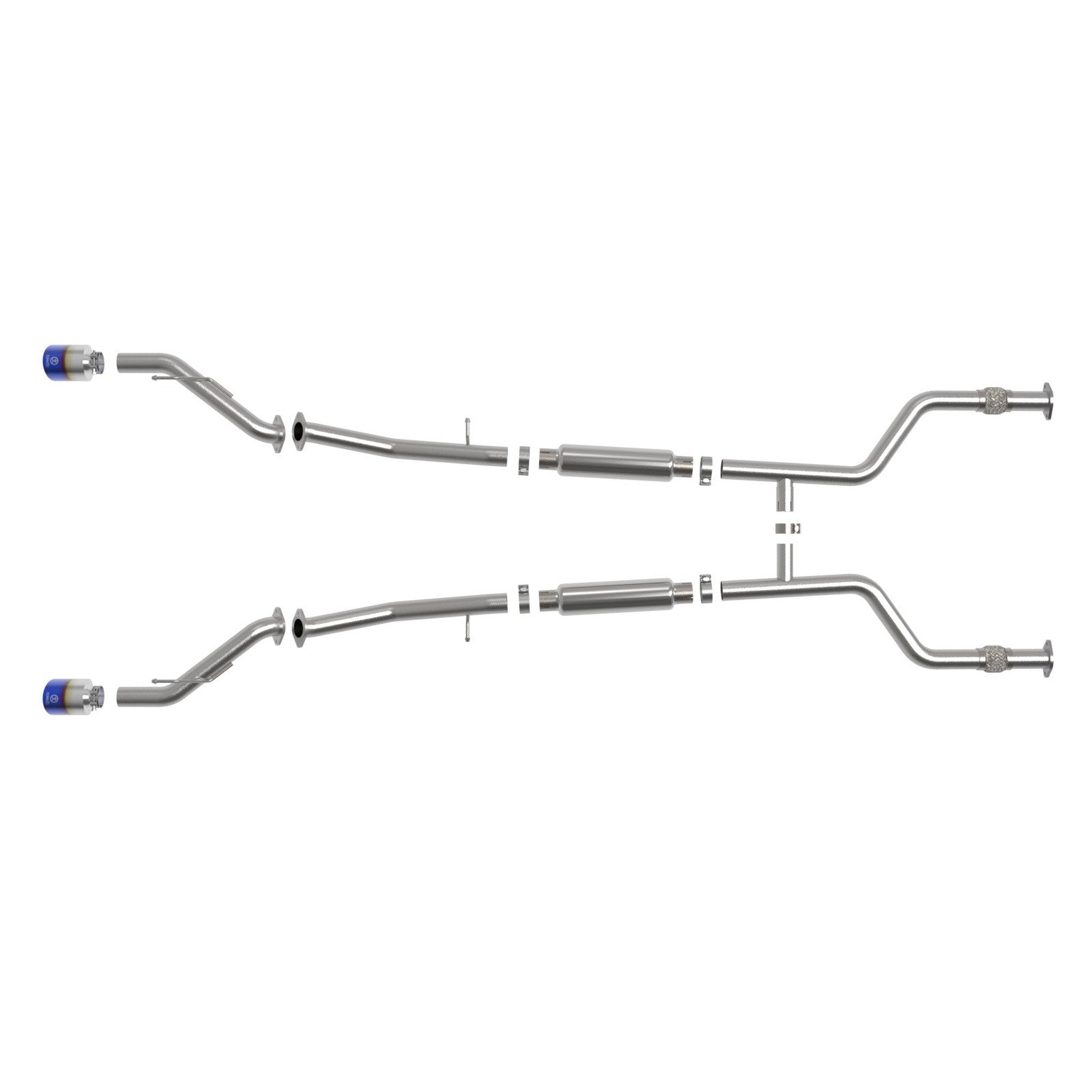 aFe Takeda 2.5inch Stainless Steel Blue Flame Tips Cat Back Exhaust Nissan Z 2023 | 49-36138-L