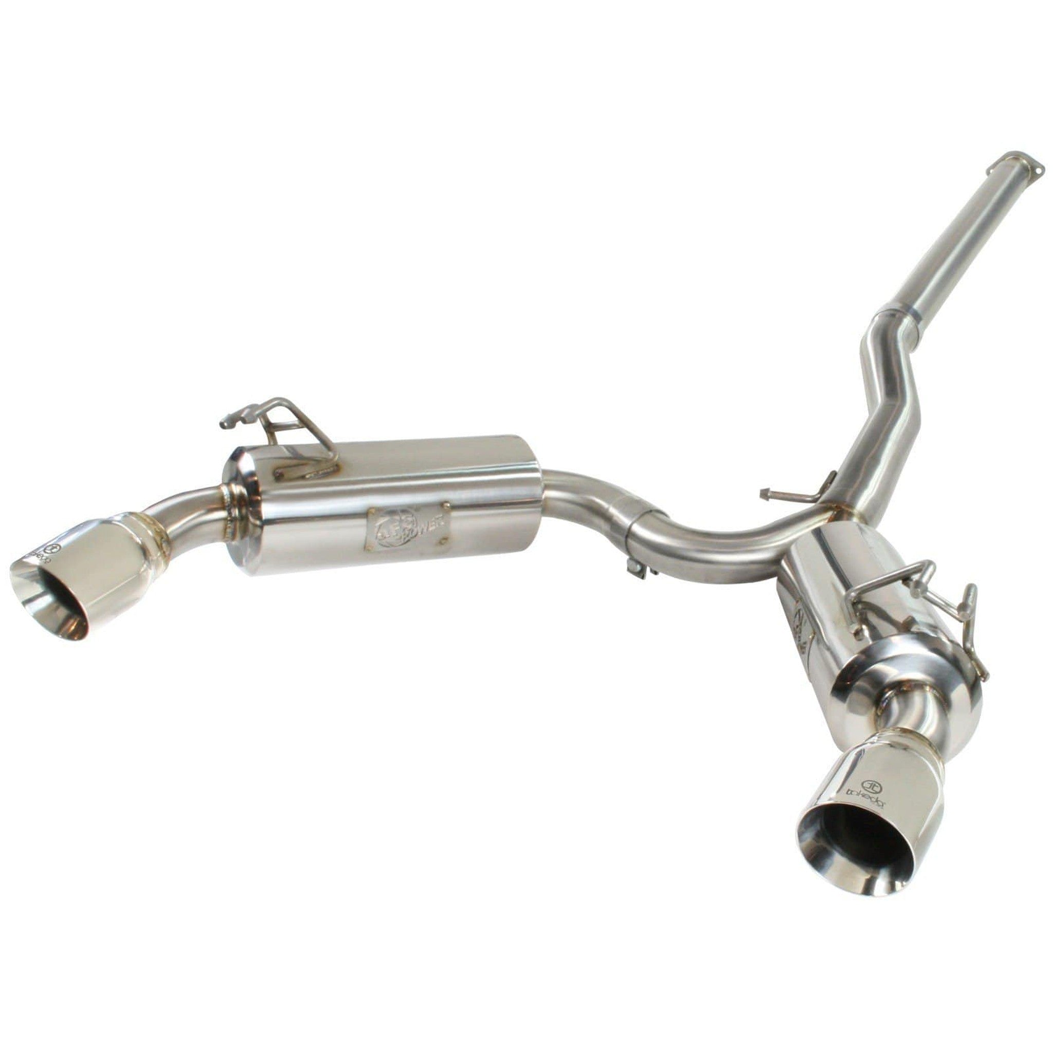 aFe Takeda Dual Cat Back Exhaust w/ Polished Tips Mitsubishi EVO X 2008-2015 | 49-36701