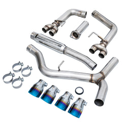 AWE Tuning Cat Back Track Edition Exhaust Vapor Blue Quad 102mm Tips WRX / STI Sedan 2011-2021  | 3020-49074