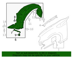 Subaru OEM Fender Liner Left Hand Subaru BRZ 2013-2020 | 59110CA011