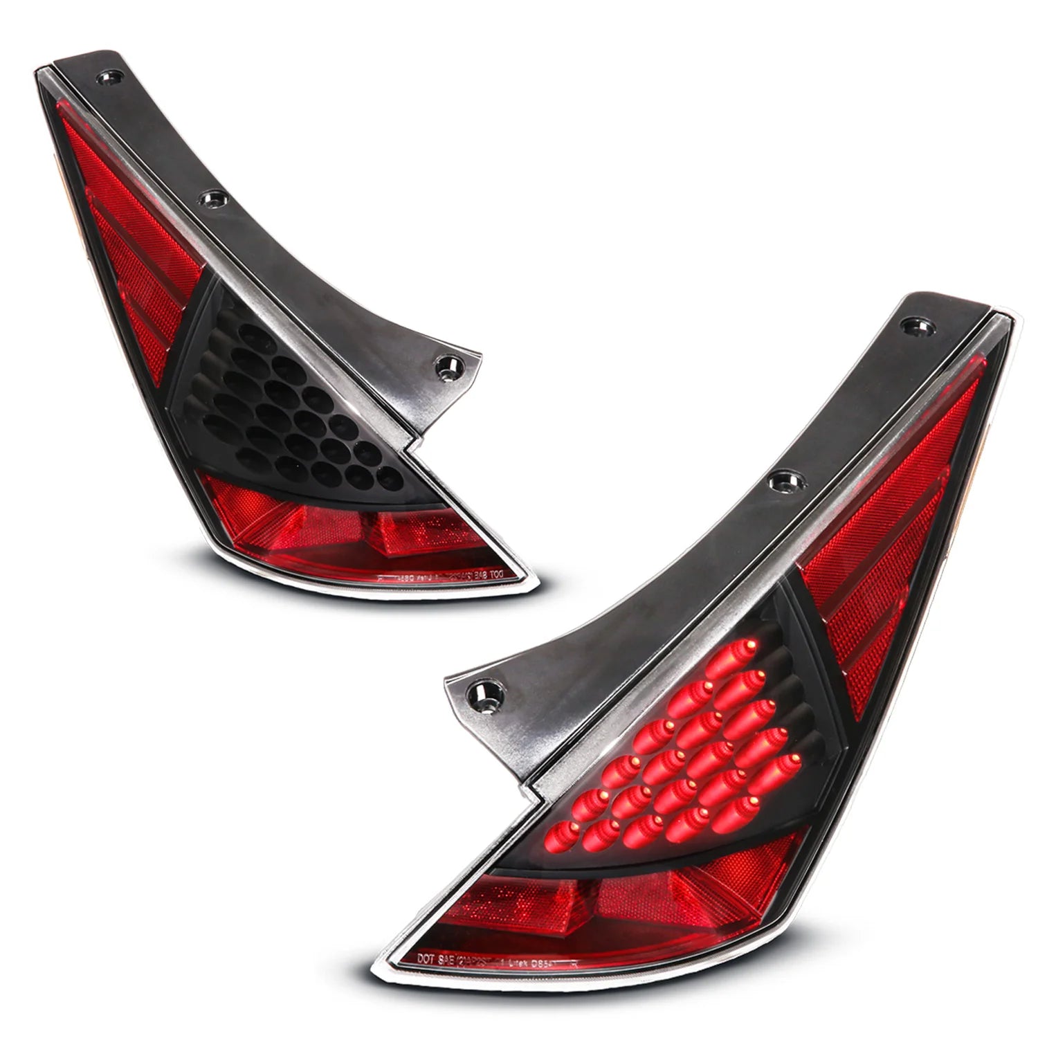 ANZO LED Taillights Black Nissan 350Z 2003-2005 | 321099
