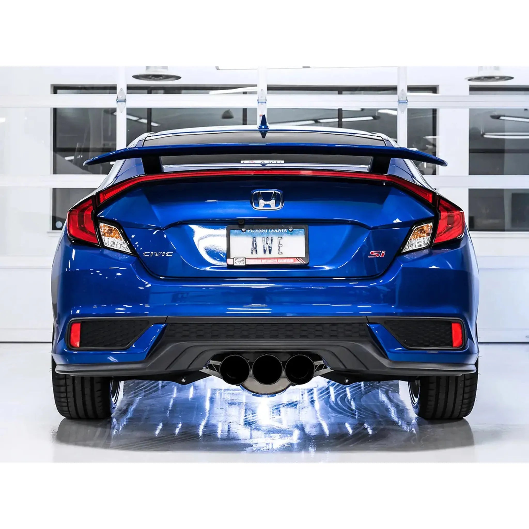 AWE Touring Edition Exhaust w/Front Pipe & Triple Diamond Black Tips Honda Civic Si 2017-2020 | 3015-53014