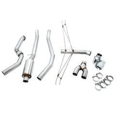 AWE Track Edition Exhaust w/Front Pipe & Dual Chrome Silver Tips Honda Civic Si 2017-2020 | 3020-32052