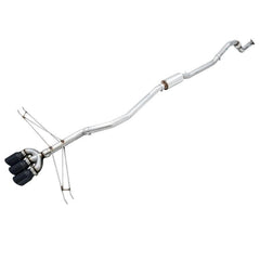 AWE Track Edition Exhaust w/Front Pipe & Triple Diamond Black Tips Honda Civic Si 2017-2020 | 3020-53010