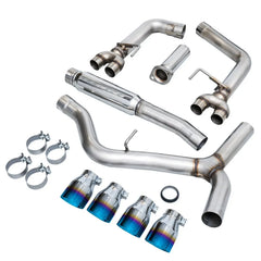 AWE Tuning Cat Back Track Edition Exhaust Vapor Blue Quad 102mm Tips WRX / STI Sedan 2011-2021 | 3020-49074
