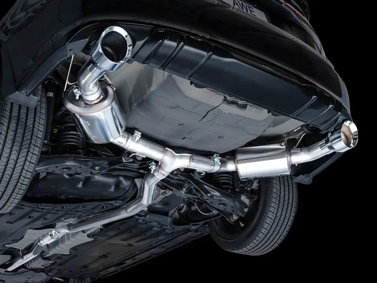 AWE Tuning Cat Back Touring Exhaust Dual Chrome Silver Tip Honda Civic Si 2022-2026 | 3015-32331