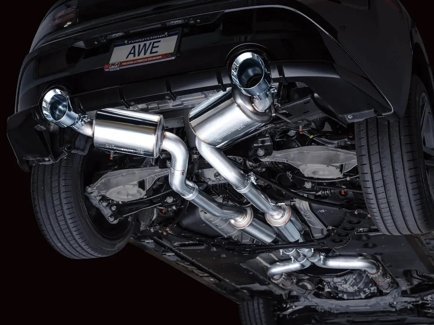AWE Tuning Cat Back Touring Exhaust w/ Chrome Silver Tips Nissan Z 2023-2025 | 3015-32400