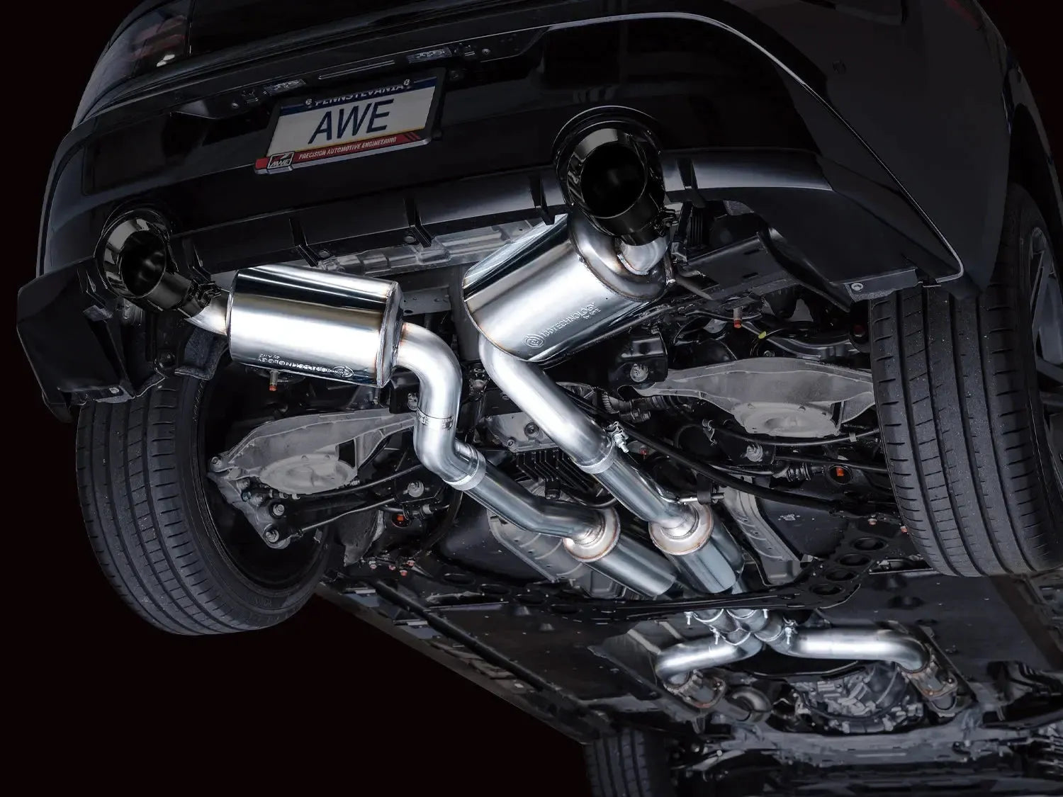 AWE Tuning Cat Back Touring Exhaust w/ Diamond Black Tips Nissan Z 2023-2025 | 3015-33400