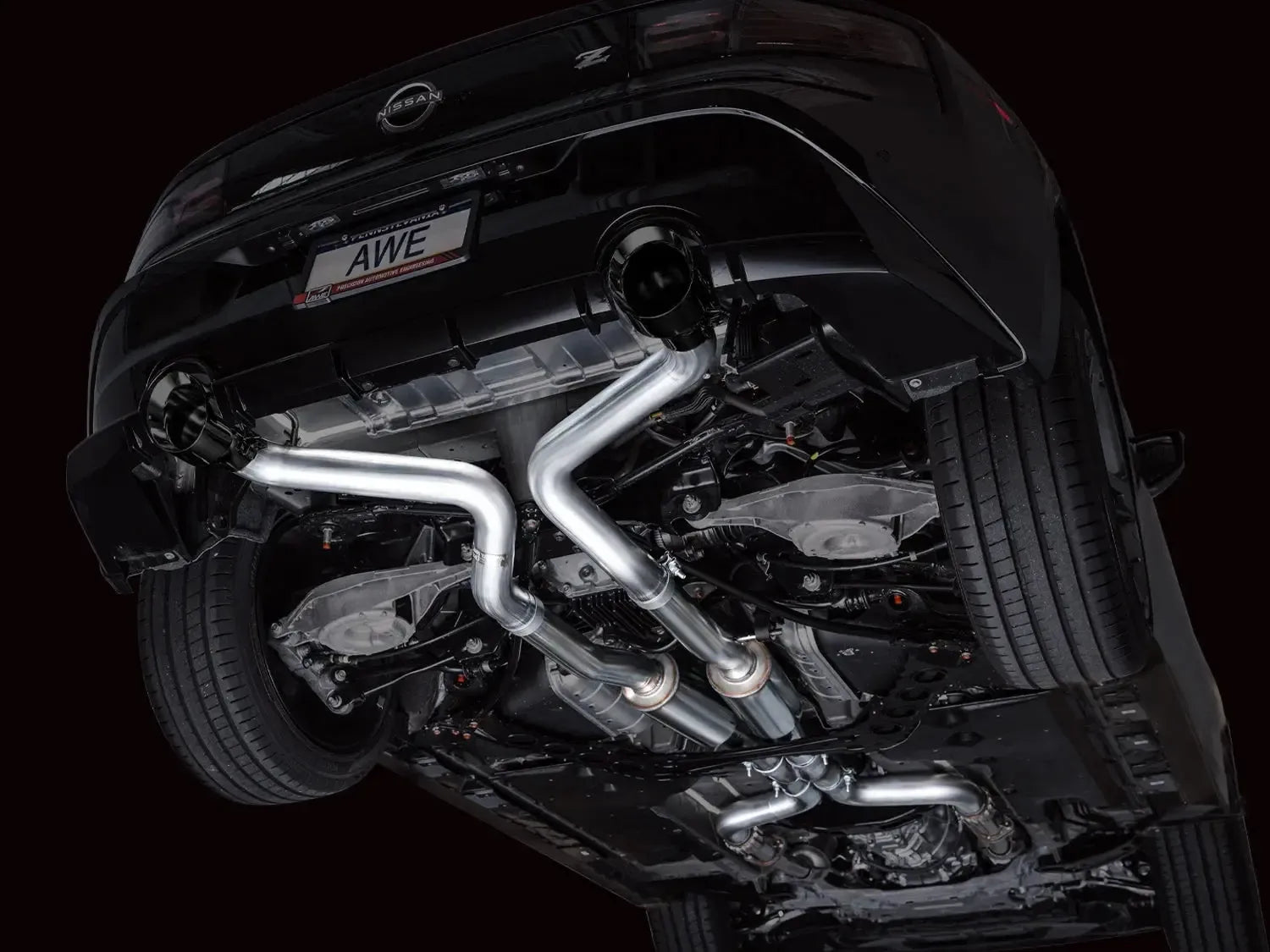 AWE Tuning Cat Back Track Edition Exhaust w/ Diamond Black Tips Nissan Z 2023-2025 | 3020-33400