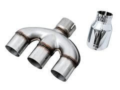 AWE Tuning Dual-to-Triple Tip Conversion Kit Chrome Silver Tip Honda Civic Si 2017-2020 | 3810-52018
