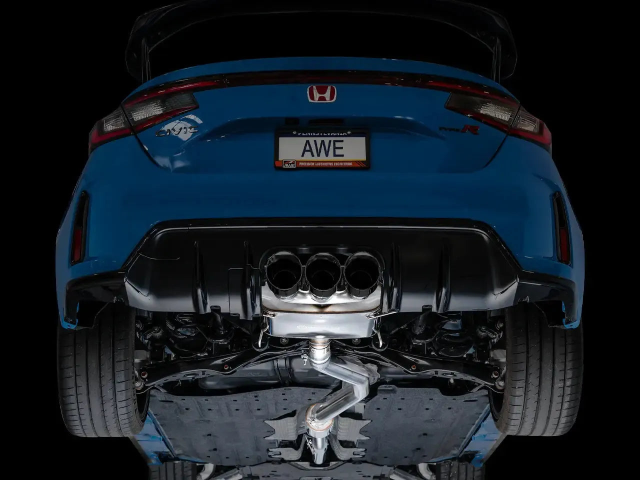 AWE Tuning Touring Edition Cat Back Exhaust w/ Triple Diamond Black Tips Honda Civic Type R 2023-2025 | 3015-53287