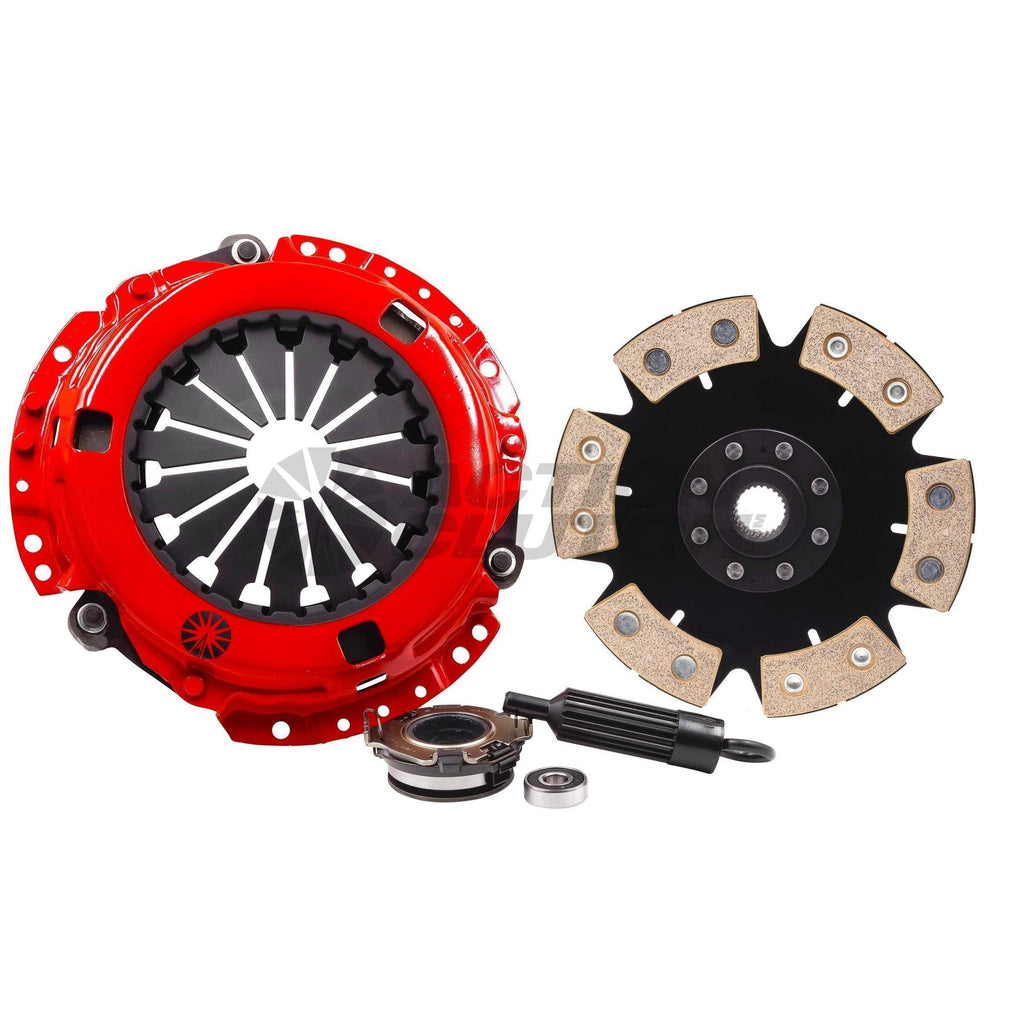Action Clutch ACR-0627 Stage 6 2MD (Iron Buttons, 6-Puck Rigid) Incl. Dual HD Pressure Plate+Bearing Kit Honda Civic 1990-1991 1.5L/1.6L Cable Trans.