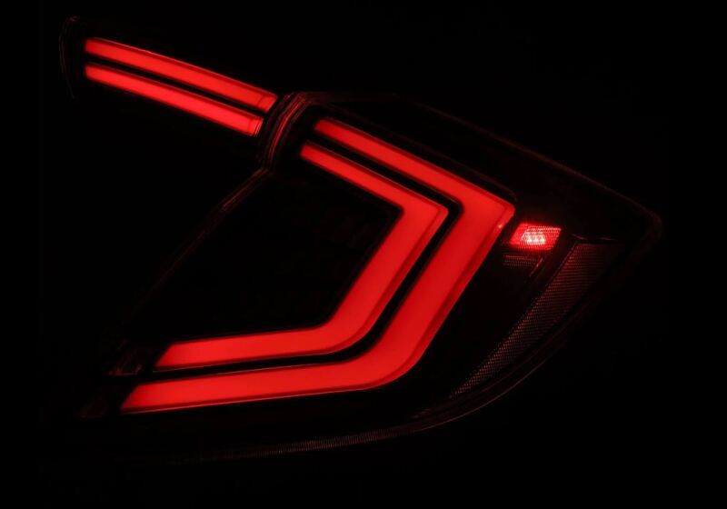 AlphaRex Nova-Series LED Tail Lights Pair Black Honda Civic Hatchback / Type-R 2016-2021 | 676020
