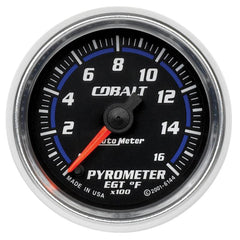 AutoMeter Cobalt Series Pyrometer 0-1600 Degree EGT Gauge