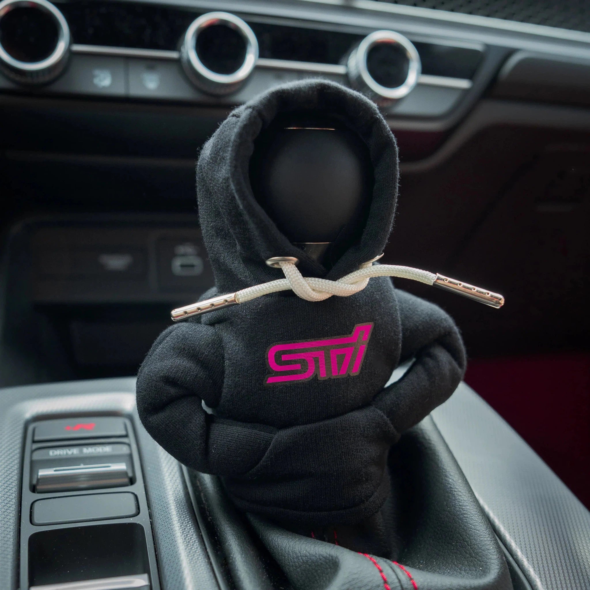 BilletWorkz Shift Knob Hoodie - STI Black Hoodie Pink Logo