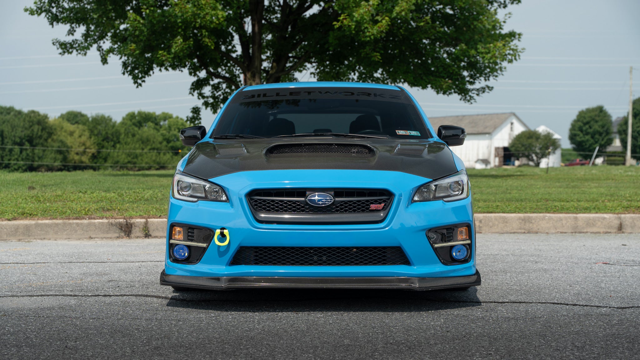 BilletWorkz Tow Hook Front - Neon Yellow Subaru WRX / STI 2018-2021 | BW-TOW-SUB-VA2-F-NYEL