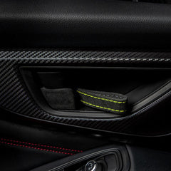 Billetworkz Alcantara Door Pull Strap Kit (Black/ Neon Yellow) Subaru WRX / BRZ / GR86 2022-2026