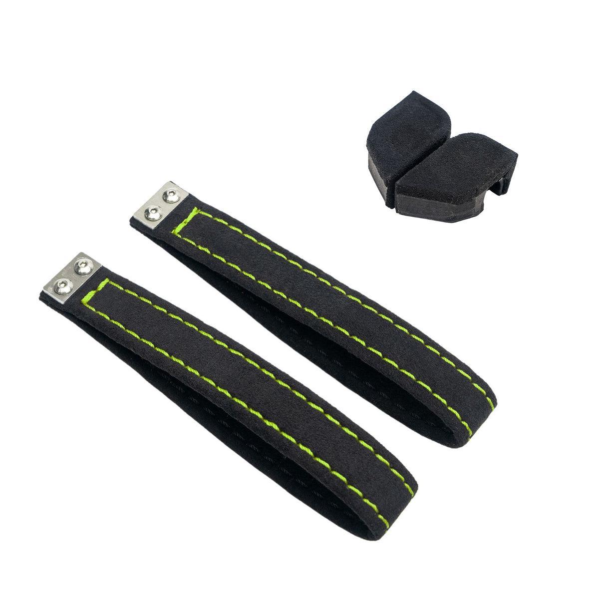 Billetworkz Alcantara Door Pull Strap Kit (Black/ Neon Yellow) Subaru WRX / BRZ / GR86 2022-2026
