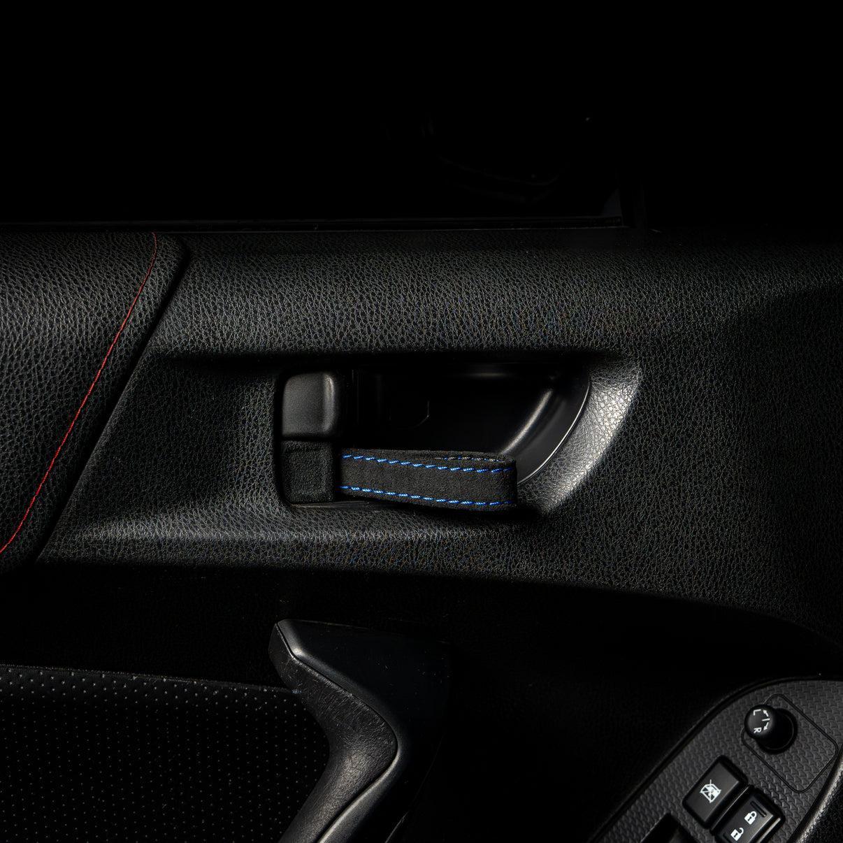 Billetworkz Alcantara Door Pull Strap Kit (Black/Blue) Subaru WRX / STI / BRZ 2008-2021