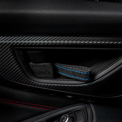 Billetworkz Alcantara Door Pull Strap Kit (Black/Hyper Blue) Subaru WRX / BRZ / GR86 2022-2026