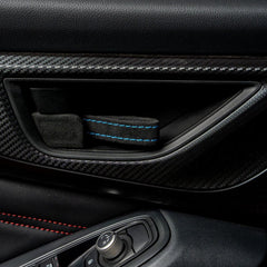 Billetworkz Alcantara Door Pull Strap Kit (Black/Hyper Blue) Subaru WRX / BRZ / GR86 2022-2026