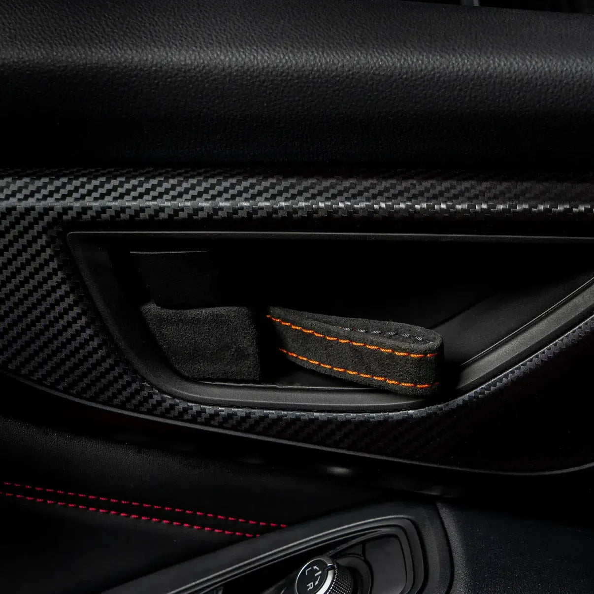 Billetworkz Alcantara Door Pull Strap Kit (Black/Orange) Subaru WRX / BRZ / GR86 2022-2026