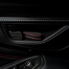 Billetworkz Alcantara Door Pull Strap Kit (Black/Pink) Subaru WRX / BRZ / GR86 2022-2026