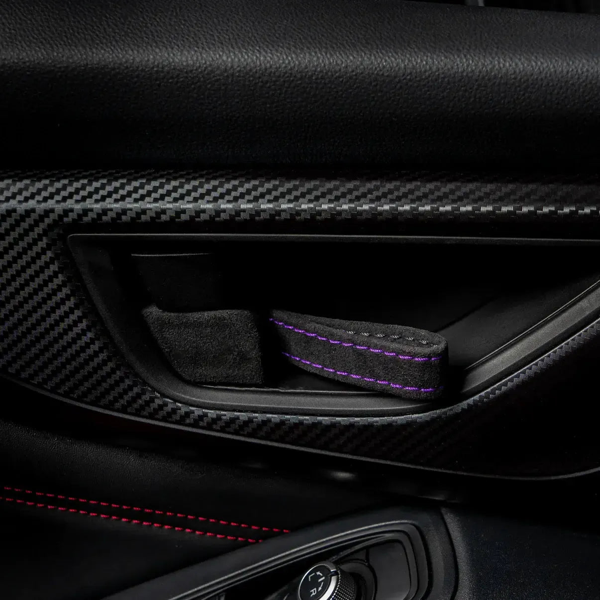 Billetworkz Alcantara Door Pull Strap Kit (Black/Purple) Subaru WRX / BRZ / GR86 2022-2026