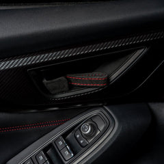Billetworkz Alcantara Door Pull Strap Kit (Black/Red) Subaru WRX / BRZ / GR86 2022-2026