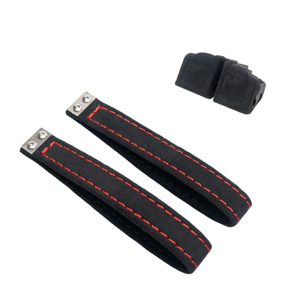 Billetworkz Alcantara Door Pull Strap Kit (Black/Red) Subaru WRX / STI / BRZ 2008-2021