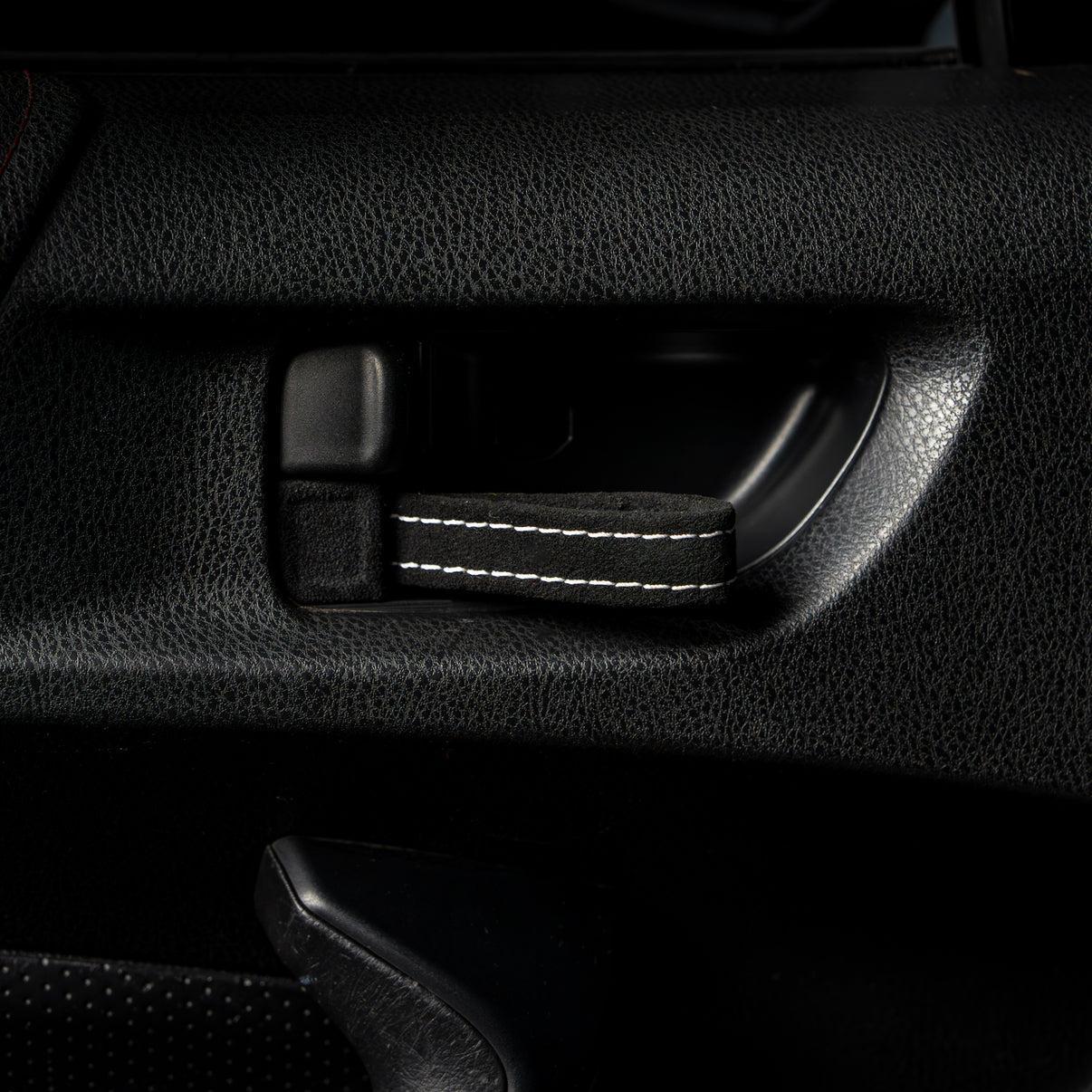 Billetworkz Alcantara Door Pull Strap Kit (Black/White) Subaru WRX / STI / BRZ 2008-2021